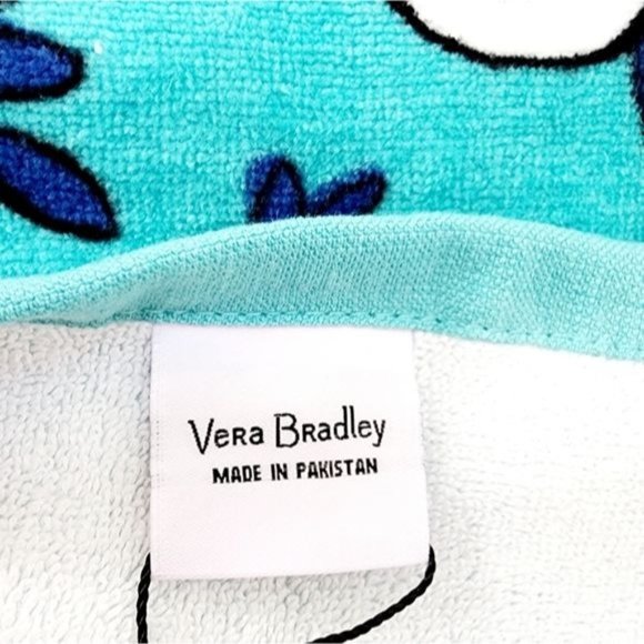 Vera Bradley Beach Towel, Straw Tote & Wallet BUNDLE in Peacock Garden … - Picture 8 of 14